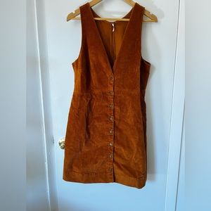 Free People brown corduroy pinafore dress